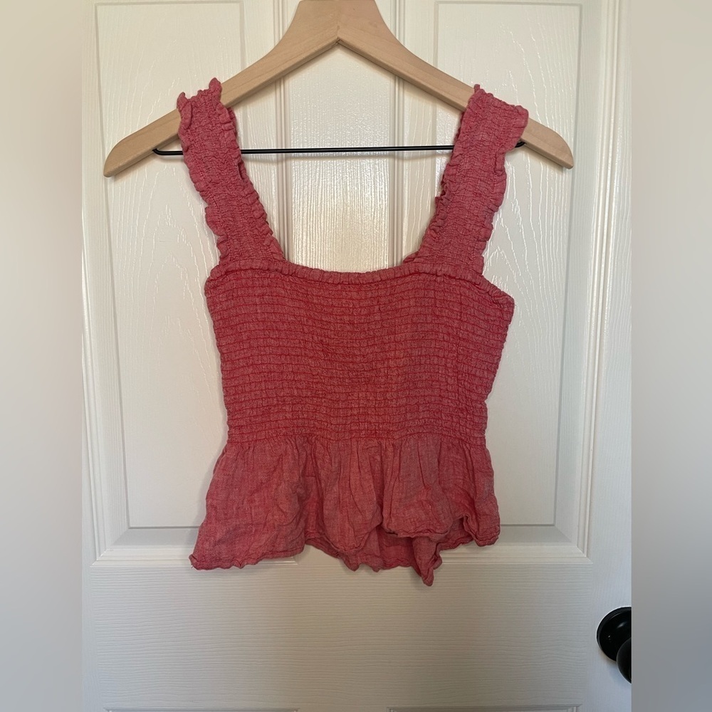 Maeve by Anthropologie Schuyler Smocked Peplum Blouse Size XS - Picture 4 of 5